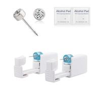 limerencia Kit de piercing d'oreille en titane G23, pistolet jetable avec tige F136 en titane de qualité médicale de 4 mm, kit de perçage d'oreille à la maison avec tampons imbibés d'alcool, 2 pieces