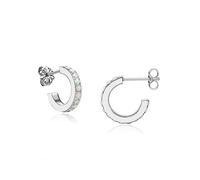 Limerencia Petites boucles d'oreilles créoles hypoallergéniques en titane pur G23 ouvert de qualité implantaire F136 avec oxyde de zirconium/opale pour oreilles sensibles, Titane, Pas de pierre