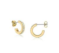 Limerencia Petites boucles d'oreilles créoles hypoallergéniques en titane pur G23 ouvert de qualité implantaire F136 avec oxyde de zirconium/opale pour oreilles sensibles, Titane, Pas de pierre