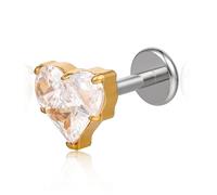 Limerencia Pure Titanium F136 Bijoux de Piercing Hypoallergénique, Boucle d'oreille à tige filetée intérieure 18 g à dos plat pour cartilage/tragus/hélix/conque/nez/lèvre, 10 mm, Titane, Pas de pierre