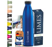 Limes 8® Bouteille Thermos en acier inoxydable 1L - Bouteille d’eau isolée, étanche, à double paroi isolante, adaptée aux boissons gazeuses pour le sport, travail et voyages (Bleu Saphir, 1000 ml)