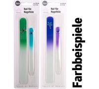 Limes à ongles en verre "Touch of Beauty" Lot de 2 longueurs : 19,5 cm + 14 cm, 1 parmi 4 couleurs