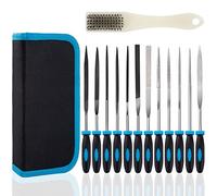 Limes et Râpes en Carbone-Acier/Diamantée 13PCS, 150mm Lime Plate/Ronde/Demi-ronde/Triangulaire/Limes à Aiguilles pour Bois Métal Cuir Plastique pour Menuiserie Sculpture Atelier