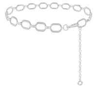LIMHOO Chaîne de taille en métal pour femmes Ceinture à maillons en forme de ventre pour robes (028 Argenté Petit)