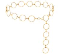 LIMHOO Chaîne de taille en métal pour femmes Ceinture à maillons en forme de ventre pour robes (Doré 1 Moyen)