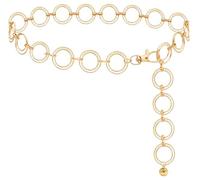 LIMHOO Chaîne de taille en métal pour femmes Ceinture à maillons en forme de ventre pour robes (Doré 2 Grand)