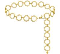 LIMHOO Chaîne de taille en métal pour femmes Ceinture à maillons en forme de ventre pour robes (XL447 O-ring Doré Moyen)