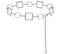 LIMHOO Chaîne de Taille en Métal Pour Femmes Ceinture de Ventre Ceinture en Chaîne Pour Robe Gilet Jeans (X380 Argenté Moyen)