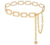 LIMHOO Chaîne de Taille en Métal Pour Femmes Ceinture de Ventre Ceinture en Chaîne Pour Robe Gilet Jeans (Carré doré Petit)