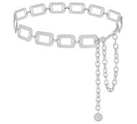LIMHOO Chaîne de Taille en Métal Pour Femmes Ceinture de Ventre Ceinture en Chaîne Pour Robe Gilet Jeans (Carré argenté Moyen)