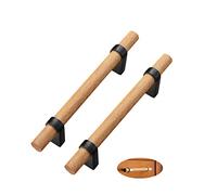 limiao123 2 Pièces Cabinet en Bois Massif Poignée Boutons De Meuble en Forme d'arc en Bois Poignee de Meuble Cuisine Bois Poignée en T pour Armoires,Tiroirs (hole distance 96mm,Black)