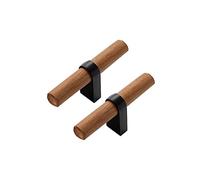 limiao123 Cabinet en Bois Massif Poignée Boutons De Meuble en Forme d'arc en Bois Poignee de Meuble Cuisine Bois Poignée en T pour Armoires,Tiroirs (single hole,Black)