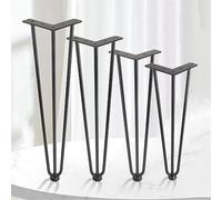 limiao123 Lot de 4 pieds de meubles modernes à 3 tiges avec vis de 2 tailles et protections de sol pour armoire, banc, chaise, table basse, bureau, petit déjeuner (55 cm)