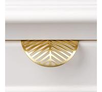 limiao123 Poignées Placard,Poignées Tiroir Forme des Feuilles Cabinet Pulls Laiton Doré Poignées Meubles Cuisine Porte Poignée Pour Cuisine Placards (39mm(1.5in))