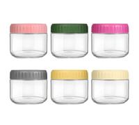 LIMILI Lot de 6 petits bocaux en verre avec couvercle à visser étanches avec couvercles pour yaourt, salade, petit déjeuner, dessert - 237 ml