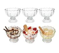 LIMILI Lot de 6 verres à milkshake, verres à crème glacée, sans plomb, plats à dessert, crème glacée, dessert, milkshake, verres fontaine à soda (120 ml)