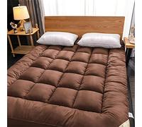 LIMIOFAQ Matelas futon pour lit double - Tatami japonais - Tapis de couchage avec sangles antidérapantes, tapis de couchage portable et pliable - Café, grand lit