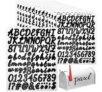 LIMITADA 15 Feuilles Lettres Autocollantes Noires Chiffres Adhesifs Autocollant Lettre Alphabet Autocollants Chiffres et Lettres Vinyle Stickers Lettres Étanche pour Déco Scrapbooking Boîte à Lettre