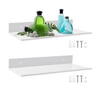 LIMITADA 2 Pcs Etagere Blanche Murale 30cm Tablette Flottante Blanche Rectangulaire Etagere Murale Flottante Laqué Planche Murale Blanche en Métal Étagère Suspendue Blanche pour Cuisine Salle de Bain