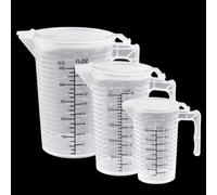 LIMITADA 3 Pcs Verre Doseur en Plastique 100/250/500 ml Gobelets Doseurs Gradués Tasse Doseur avec Couvercle et Poignée Verre Doseur Liquide Verre Mesureur Plastique pour Mesure Cuisine Laboratoire
