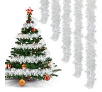 LIMITADA 5 Pcs Guirlande Noël Blanche 2m Guirlande Blanche Sapin avec Flocon de Neige Guirlande Scintillante Blanche Guirlande Noël Artificielle Guirlande Sapin Enneigée pour Arbre de Noël Cheminée