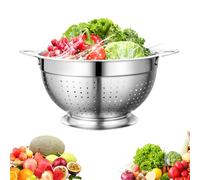 LIMITADA Passoire Cuisine Inox Grande Passoire Inox 24*14cm Passoire Ronde avec Trous de Drainage Passoire avec Manche et Base Passoire à Fruits Passoire à Légumes pour Spaghetti Nouilles Riz Salade