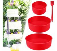 LIMITADA Set de 3 Moules à Gâteau Silicone Rond 20cm/15cm/10cm - Plateau de Cuisson Antiadhésif Pour Layer Cake, Mousse, Dessert