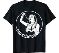 Limited Bad Nun Religion T Shirt Fit Casual Graphic Short Sleeve Tops Black 3XL