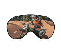 Limited Sport Masque de sommeil occultant en tissu ventilé pour homme et femme Motif motocross