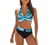 Limited Time Deals Today Prime 2024 Maillots de Bain pour Femmes 2 Pièces Classique Sexy Bikini Dentelle Maillots de Bain Deux Pièces pour Femmes-Taille Haute Chic Vintage Bikini Sets Maillot de Bain