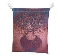 Limitoll Sac en tissu pour cartes de tarot - Motif reine des fleurs - Pochette à bijoux - 12,7 x 17,8 cm - Sac de tarot avec cordons de serrage - Sac de rangement pour dés de tarot - Pochette à bijoux