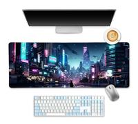 LIMKRIAN Cyberpunk Tokyo Grand tapis de souris de jeu pour bureau, ordinateur portable, bureau, travail, jeux à domicile, 80 x 30 cm