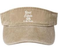 L'Immobilier, C'est Mon Truc ! Cadeau Humoristique pour Agent Immobilier Casquette Visière Chapeau De Plage Protection Solaire avec Fermeture Velcro Visière pour Été Loisirs Course À Pied