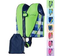 Limmys Gilet Natation Enfant Premium - Gilet Piscine Enfant Moderne pour Filles, Garçons et Tout-Petits - Sac de Rangement Inclus (Vert Néon, M)