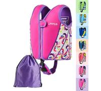Limmys Gilet Natation Enfant Premium - Gilet Piscine Enfant Moderne pour Filles, Garçons et Tout-Petits - Sac de Rangement Inclus (Moulin à Vent Rose, M)