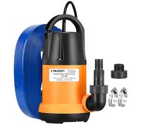 Limodot Pompe à eau submersible avec kit de tuyau de 25 pieds, pompe de puisard, pompe utilitaire avec câble d'alimentation de 25 pieds, 4000 GPH, pompe à eau portable pour piscines, bassins de