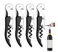 Limonadier Professionnel, Lot de 4 Tire Bouchon Limonadier Personnalisable pour bouteille de bière et de vin, 3 en 1 Tire Bouchon Sommelier avec Décapsuleur et Coupe-Capsule pour Serveurs et Barmen