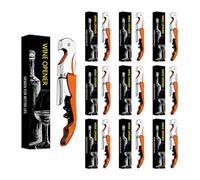 Limonadier Professionnel Serveur Tire Bouchon Professionnel Couteaux de Sommelier en Acier Inoxydable Avec DéCapsuleur et Coupe Capsule (5, Couleur orange)