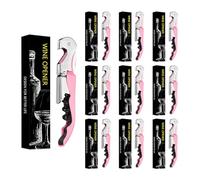 Limonadier Professionnel Serveur Tire Bouchon Professionnel Couteaux de Sommelier en Acier Inoxydable Avec DéCapsuleur et Coupe Capsule (10, Couleur rose)