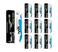 Limonadier Professionnel Serveur Tire Bouchon Professionnel Couteaux de Sommelier en Acier Inoxydable Avec DéCapsuleur et Coupe Capsule (10, Bleu)