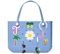 Limotex Lot de 9 breloques pour sac Bogg - Accessoires de lettres décoratives avec sac fourre-tout de plage, décoration de plage à faire soi-même avec sac à bogg pour femmes et filles (J)