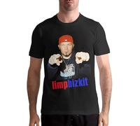 Limp Bizkit T Shirts Men's Tops Short Sleeved Round Neck Cotton Shirt Manches Courtes(Small)