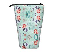 LimPac Belle trousse télescopique en forme de sirène, trousse de fournitures de PA, joli organisateur de maquillage de bureau, Noir , Taille unique, Art Eeco