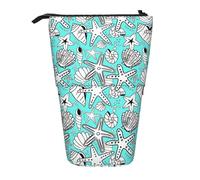 LimPac Belle trousse télescopique en forme d'étoile de mer, trousse de fournitures PA, joli organisateur de maquillage de bureau, Noir , Taille unique, Art Eeco