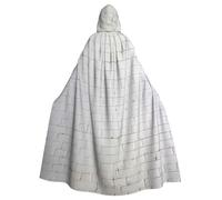 LimPac Cape à capuche unisexe pour adulte, motif mur de briques blanches, costume d'Halloween, cosplay, déguisement de sorcière
