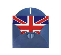 LimPac Carte de vœux avec drapeau anglais, notes de remerciement, intérieur vierge pour toutes les occasions, mariage, anniversaire