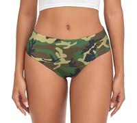 LimPac Culotte de sous-vêtements pour femme à imprimé camouflage militaire vert, culotte extensible douce et respirante, grande taille disponibilité, noir, Small