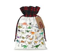 LimPac Élégant sac cadeau de Noël avec cordon de serrage pour apprendre l'alphabet, motif patchwork coloré, Noir , M