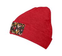 LimPac Joli bonnet tricoté en forme de coq pour homme et femme, bonnet d'hiver doux et chaud avec revers torsadé souple, Rouge, taille unique
