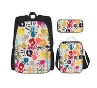 LimPac Sac à dos de voyage élégant, boîte à déjeuner, trousse à crayons, mignon, résistant à l'eau, durable, léger, noir, taille unique, Noir , Taille unique